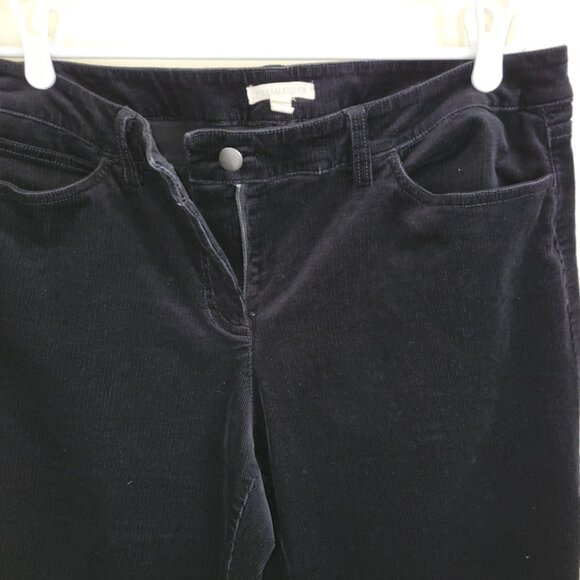 Eileen Fisher Cotton Stretch Corduroy Straight Pant Black Women's Size 12 - Picture 6 of 10